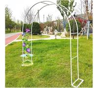 Arco da giardino in metallo per piante rampicanti, larghezza da 1,2 m a 3,5 m, resistente alle intemperie, colore bianco, perfetto per decorazione e supporto da giardino, larghezza 350 x altezza 220