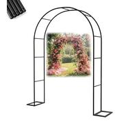 Arco da giardino in metallo, per piante rampicanti, regolabile, 80-400 cm, pergolato di supporto per esterni per rose e viti, elegante decorazione da giardino (L250 x H125 cm)