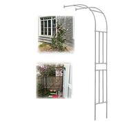 Arco da giardino in metallo per piante rampicanti, resistente alle intemperie, altezza 240 cm, colore bianco, 180 x 240 cm, perfetto per la decorazione del giardino