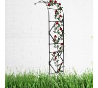 Arco da giardino in metallo per piante rampicanti, resistente alle intemperie, con rose Grande Arche De Jardin Demi-Latérale, 3 x 2,4 m, elegante decorazione per esterni, finitura nera