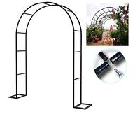 Arco da giardino in metallo per piante rampicanti, resistente alle intemperie, decorazione per rose e pergola, autoportante, diametro del tubo 19 mm, perfetto per matrimoni all'aperto e prato (nero