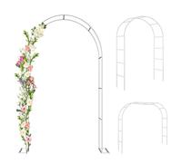 Arco da giardino in metallo per piante rampicanti, resistente alle intemperie, elegante pergolato da matrimonio, arco decorativo per esterni per giardino e prato (colore: bianco)