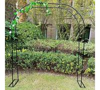 Arco da giardino in metallo per piante rampicanti, robusto, 3,5 m di larghezza x 2,1 m di altezza, in acciaio, finitura nera, perfetto per rose e decorazioni esterne
