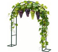 Arco da giardino in metallo per piante rampicanti, robusto supporto per esterni, resistente alle intemperie, regolabile, 80-350 cm di larghezza x 200/220/230 cm di altezza (verde, 180 x 220 cm)