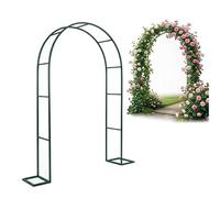 Arco da Giardino in Metallo per Piante Rampicanti, Supporto in Ferro con Base per Rose 120 140 180 200 240 280cm Arco di Nozze per Prato Inglese, Decorazione Cerimonia All'Aperto(Green,W240xH220cm)