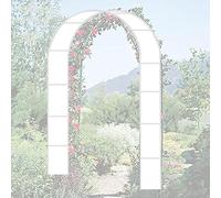 Arco da giardino in metallo per piante rampicanti Supporto per pergolato resistente per la decorazione del giardino 1,4 m x 2,3 m nero/bianco robusto arco da giardino in metallo per piante rampicanti