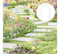 Arco da giardino in metallo per piante rampicanti, traliccio di rose e verdure, decorazione per esterni, per matrimoni, feste e balconi, bianco, 220 x 230 cm, supporto per pergolato da giardino