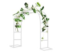 Arco da giardino in metallo per piante rampicanti, traliccio per rose da esterno, perfetto per matrimoni e giardini, dimensioni: 80 x 200 cm, 120 x 220 cm, 200 x 230 cm, 350 x 220 cm (bianco)