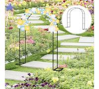Arco da giardino in metallo per piante rampicanti, traliccio per rose e verdura, decorazione per esterni per matrimoni e feste, 320 x 230 cm, colore nero, ideale per giardini, balconi e salotti