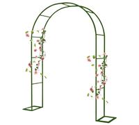 Arco da giardino in metallo per rose, 220/230 cm, verde, decorazione per esterni, per anniversari e addio al nubilato, base robusta, perfetto per eventi in giardino