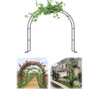 Arco da giardino in metallo per rose, 80-350 cm, pergolato da matrimonio, traliccio per piante rampicanti, pergola per interni/esterni con base, colore nero, dimensioni: larghezza 80 x 200 cm