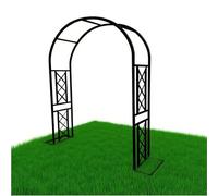 Arco da giardino in metallo per rose e piante rampicanti, 140-340 cm, regolabile, per esterni, in acciaio, robusto supporto per traliccio con base, perfetto per la decorazione di cerimonie (nero, 260