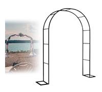 Arco da giardino in metallo per rose, nero/bianco/verde, 280 x 220 cm, elegante traliccio da giardino per vialetto, decorazione per esterni, perfetto per piante rampicanti