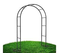 Arco da giardino in metallo per rose per matrimonio, decorazione a palloncino, traliccio per piante rampicanti, cancello da giardino, pergolato 119 cm di larghezza x 221 cm di altezza, colore nero