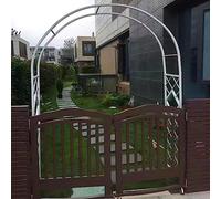 Arco da giardino in metallo per rose rampicanti, 200 cm x 250 cm, per esterni, in ferro battuto, elegante design bianco e nero, perfetto per la decorazione del giardino
