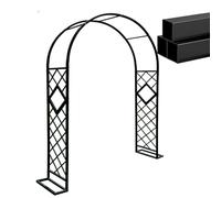 Arco da giardino in metallo per rose, resistente alle intemperie, colore nero, per balcone e decorazione di nozze, design robusto in metallo, 240 x 230 cm, ideale per spazi esterni