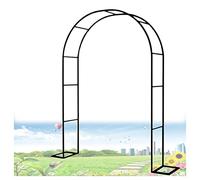 Arco da giardino in metallo per rose, robusta colonna traliccio, decorazione per cerimonie nuziali e feste, larghezza: 120-350 cm, dimensioni: larghezza 260 cm x altezza 230 cm, colore: nero