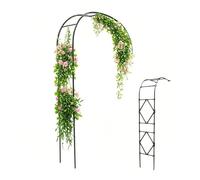 Arco da giardino in metallo per rose, supporto per pergola a semicircolare per piante rampicanti (nero, 2,2 m), traliccio per decorazione e crescita del giardino