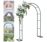 Arco da giardino in metallo, pergola per piante rampicanti, cancello decorativo per matrimoni e compleanni, decorazione per prato all'aperto (verde, 280 x 220 cm)