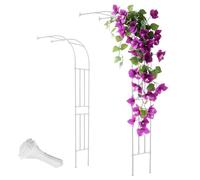 Arco da giardino in metallo, pergolato a metà lato, per supporto da parete, struttura resistente, altezza 240 cm, ideale per piante rampicanti e giardini decorativi