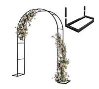 Arco da giardino in metallo, pergolato in ferro battuto bianco per rose rampicanti e piante, graticcio per matrimoni, feste e cerimonie, 220 x 40 x 120 cm, elegante decorazione per esterni