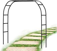 Arco da giardino in metallo resistente, 2,4 m, robusto telaio in acciaio, resistente alle intemperie, supporto per piante rampicanti, rose e frutta, uso interno/esterno, bianco, 1,8 m x 2,2 m