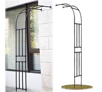 Arco da giardino in metallo resistente, 240 cm, traliccio semi-laterale per rose rampicanti, decorazione per matrimoni, struttura di supporto resistente alle intemperie, perfetto per giardini