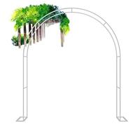 Arco da giardino in metallo, resistente alla ruggine, per piante rampicanti, elegante decorazione per esterni, disponibile in 140 x 230 cm, 180 x 220 cm, 220 x 220 cm, bianco