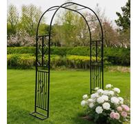 Arco da giardino in metallo resistente alle intemperie, multi larghezza, resistente, supporto per piante, traliccio nero per vialetti da giardino, facile da montare, durevole, 180 x 40 x 230 cm