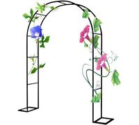 Arco da giardino in metallo resistente da 2,4 m con struttura in acciaio resistente alle intemperie for piante rampicanti, rose, rampicanti e frutta, grande supporto for pergolato da interno ed estern