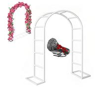 Arco da giardino in metallo resistente, larghezza 2,4 m, per piante rampicanti, traliccio per rose bianche, supporto per matrimoni e decorazioni da giardino (larghezza 120 x altezza 220 cm)
