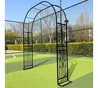 Arco da giardino in metallo, resistente, per esterni, per cortile, patio e prato, design robusto per decorazione da giardino, nero, 260 x 40 x 230 cm