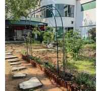 Arco da giardino in metallo resistente per rose, 1,4 m x 3,5 m, regolabile, robusto traliccio nero, supporto per arco da giardino, per matrimoni, larghezza 3,5 m x altezza 2,2 m