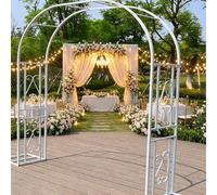 Arco da giardino in metallo robusto e resistente, traliccio per piante rampicanti, 260 x 40 x 230 cm, decorazione da esterno per matrimoni, eventi e paesaggistica, ideale per la progettazione di