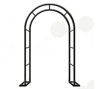 Arco da Giardino in Metallo Robusto per Piante Rampicanti Struttura Resistente Trellis per Palloncini con 2 Basi Montaggio Flessibile Decorazione Esterno(Nero,0.8x2.0m/2.6x6.5ft)