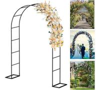 Arco da giardino in metallo robusto per rose, 1,4 m/1,8 m/2,4 m/3 m/3,5 m, elegante decorazione nera per pergola, durevole, arco per matrimoni all'aperto larghezza 3,5 m x altezza 2,2 m