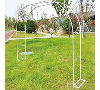 Arco da giardino in metallo, robusto traliccio for rose e uva, for piante rampicanti, decorazione for esterni, prato e cortile.(White,240 x 220cm)