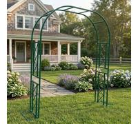 Arco da giardino in metallo, robusto traliccio per piante rampicanti, 2,0 x 2,7 m, 3,0 x 2,7 m, 3,4 x 2,3 m, supporto ad arco in acciaio per rose, decorazione per prato per addio al nubilato (verde