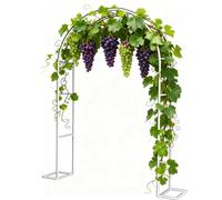 Arco da giardino in metallo, robusto, traliccio per piante rampicanti, resistente alle intemperie, per esterni, regolabile, 80-350 cm di larghezza x 200/220/230 cm di altezza (bianco, 180 x 221 cm)