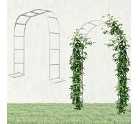Arco da Giardino in Metallo Supporto per Rampicanti Sostegno Pergolato per Rose Fiori Piante Vite Decorazione per Matrimoni ed Eventi, in Acciaio 120 140 200 180 300 240cm(White,W1.8 x H2.20m)