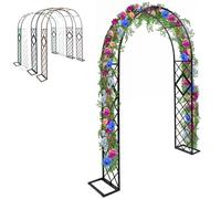Arco da giardino in metallo, traliccio in acciaio nero per piante rampicanti, pergolato per rose all'aperto, arco da giardino per matrimoni, disponibile nelle opzioni bianco/verde/bronzo