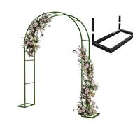 Arco da giardino in metallo, traliccio per rose in ferro battuto bianco, 220 x 40 x 120 cm, ideale per matrimoni, feste, cerimonie, supporta varie piante rampicanti, opzione di colore verde