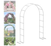 Arco da giardino in metallo, traliccio rosato per piante rampicanti, pergolato per matrimoni, compleanni e decorazione del prato, bianco, 240 x 220 cm, perfetto per spazi esterni