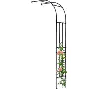 Arco da Giardino Mezzo Contro il Muro, for Rose in Metallo a Lato, H 240 Cm, Piccolo Traliccio, Robusto Pergolato for Arrampicatori Decorazione Garage Terrazzo(Black,H240xL260cm)
