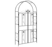 Arco da giardino nero, 115 x 37 x 226 cm, in ferro | Design rettangolare, ferro robusto, per piante rampicanti, facile manutenzione, look classico