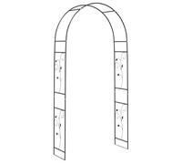 Arco da giardino nero, 115 x 37 x 231 cm, in metallo, motivo floreale | Metallo resistente alle intemperie, motivo floreale, design classico, per giardini, terrazze, matrimoni, pulizia con panno