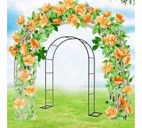 Arco da giardino nero per esterni, per piante rampicanti e rose, uso interno/esterno, traliccio da cortile (larghezza 1,2 m x altezza 2,2 m), supporto durevole per decorazioni da giardino