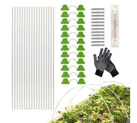 Arco da giardino per copertura di file, più archi a tunnel | Arco di copertura per piante lungo 42,7 cm, con indicatore di temperatura e guanti per aiuola rialzata