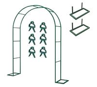 Arco da giardino per esterni, 2,5 x 2,4 m, robusto traliccio in metallo, per piante rampicanti e viti, decorazione per matrimoni, larghezza 1,4-3 m, verde