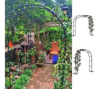 Arco da giardino per esterni, in ferro battuto, per rose, 120 x 350 cm, resistente, supporto per piante, traliccio per matrimonio, bianco, decorativo, 2,4 m di larghezza x 2,2 m di altezza